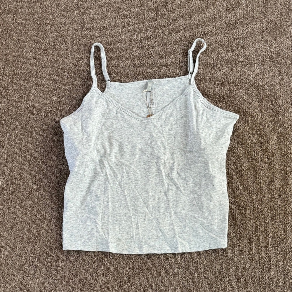 SKIMS Ultra Light Jersey V Neck Cami Light Heather Grey SL-CAM-9525W Womens‎ 2X